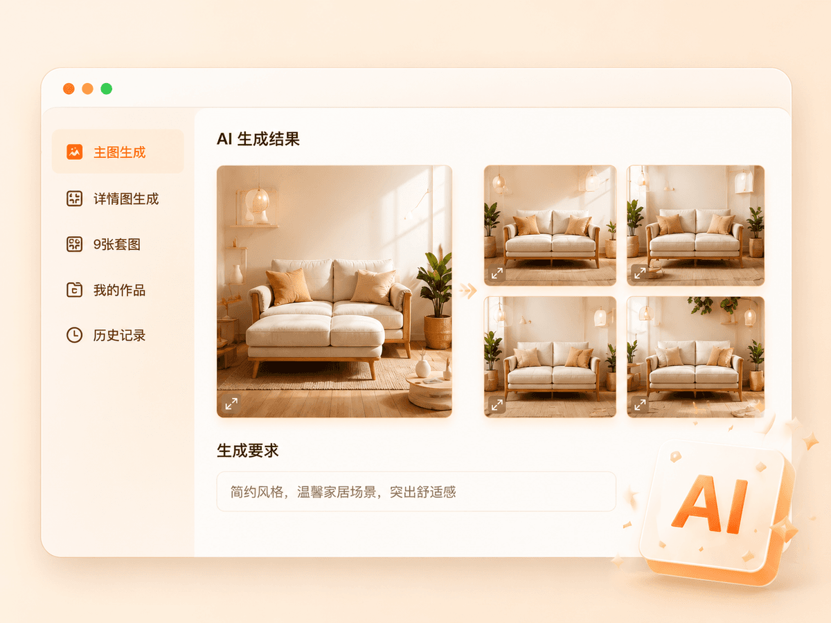 AI 电商图片生成工具界面